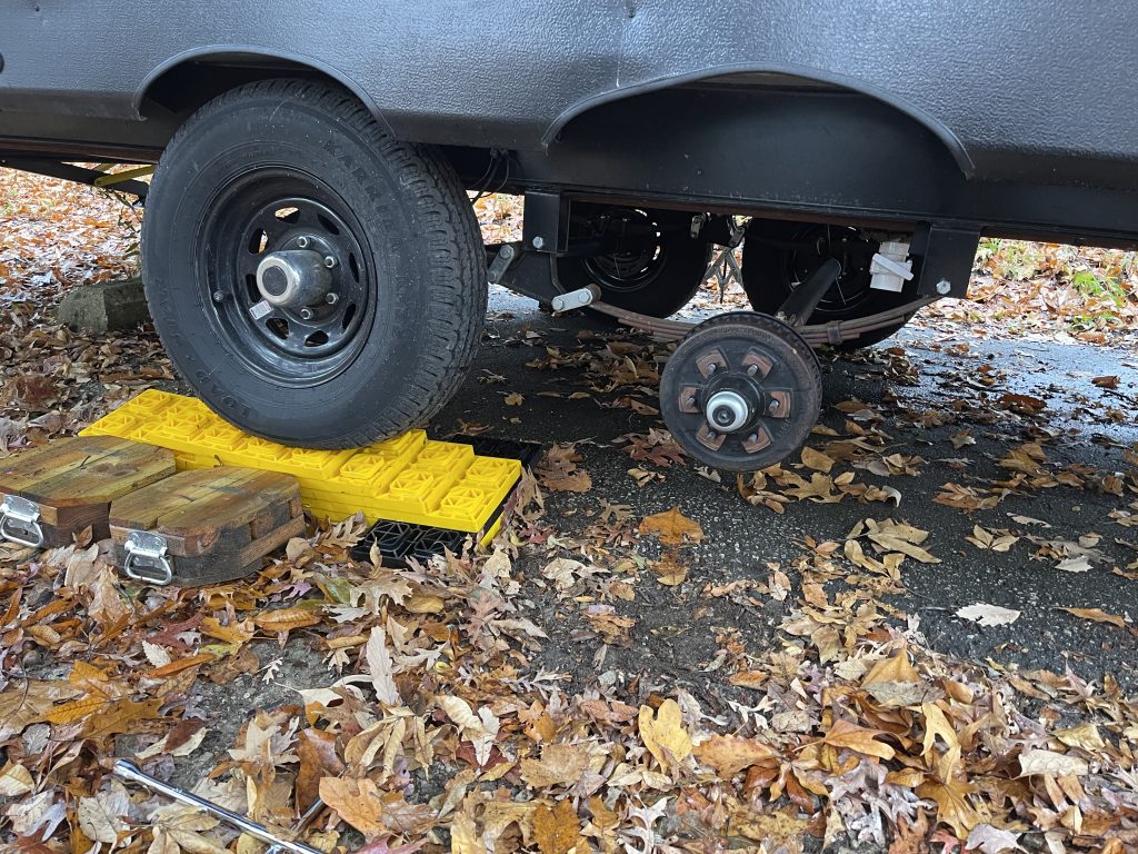 Our travel trailer got a flat at Brown county state park