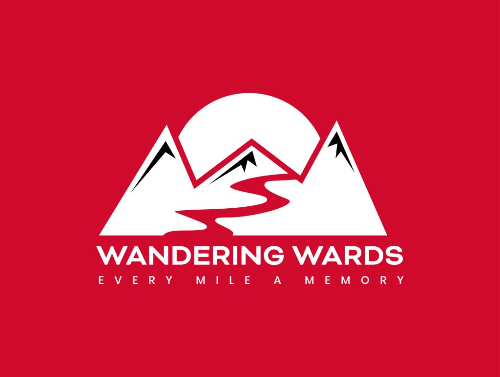 Wandering Wards logo for official use on red background